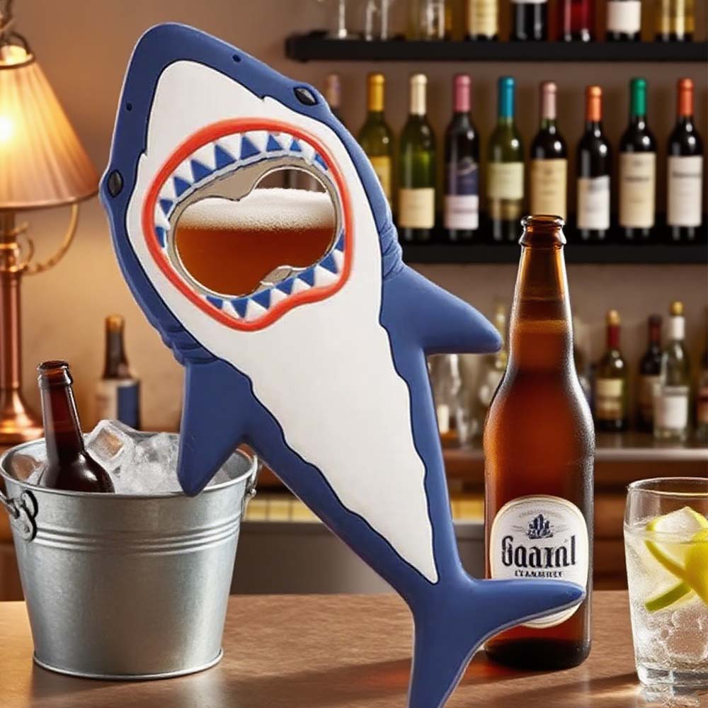 Kitchen Appliances Refrigerators - 3D-Haifisch-förmiger magnetischer Bieröffner, niedliche Kühlschrankmagnet-Flaschenöffner-Aufkleber, praktisches