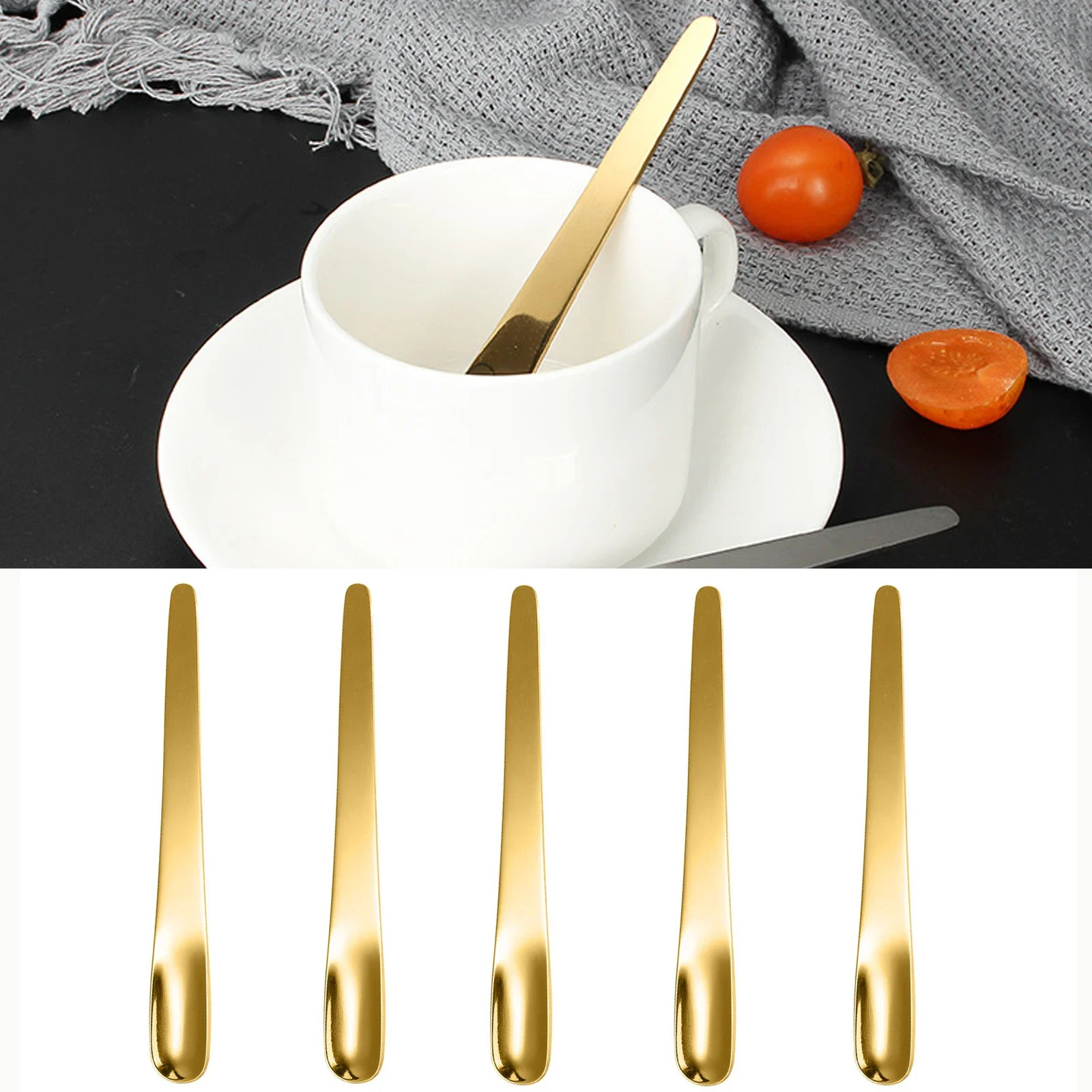 Kitchen Appliances For Restaurant - 5 Stück Kaffee löffel Edelstahl Flach