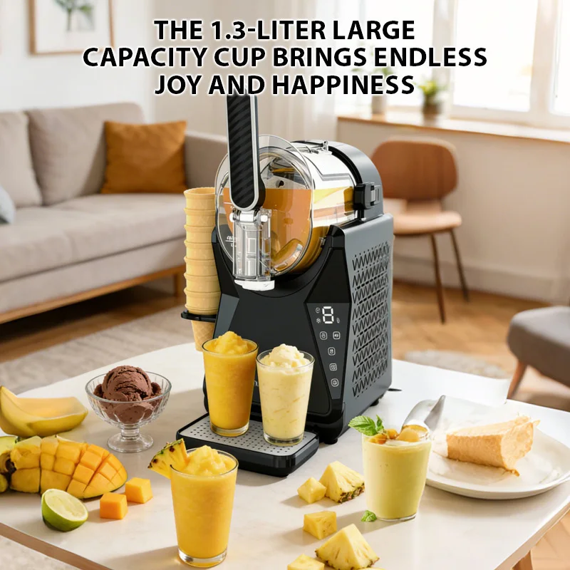 Ice Cream Maker Electric - Kommerzieller 1,3-Liter-Smoothie-Maker, Kaltgetränke- und Eiscreme-Mixer, Saft-