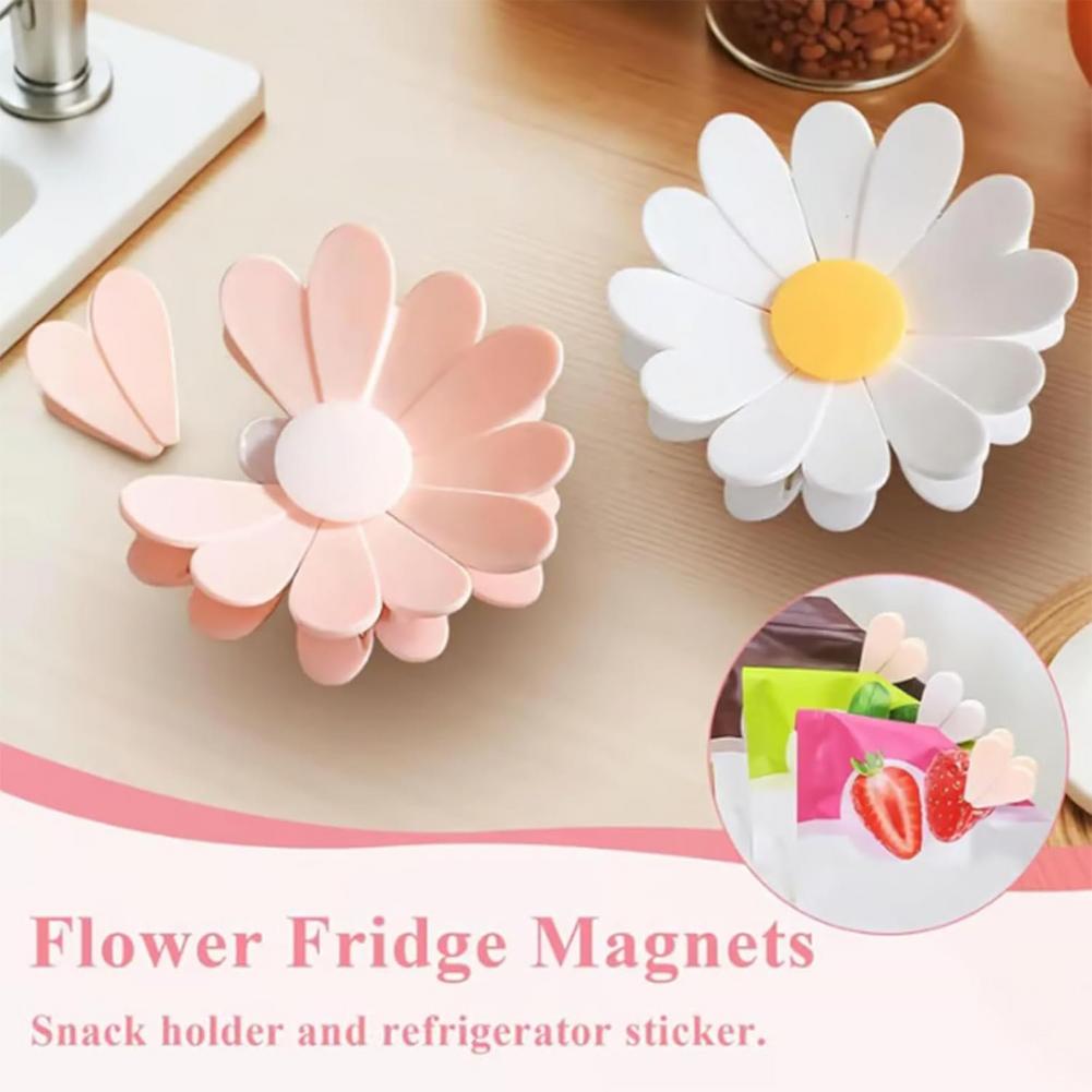 Kitchen Appliances Refrigerators - 2-in-1 Magnetische Kühlschrankmagnete Blumenförmige Verschlussclips für