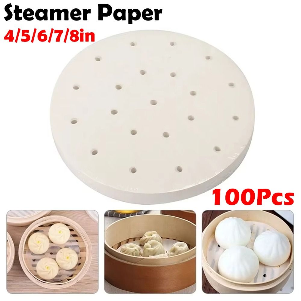 Kitchen Appliances For Restaurant - 100 Stück gedämpftes Papier, gedämpfte Brötchen,